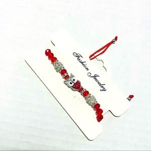 Red Owl bead bracelet